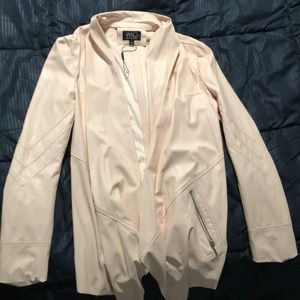 Pink leather and suede Vakko sport jacket, Small